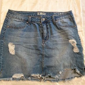 Rewash Co. Distressed Jean Skirt